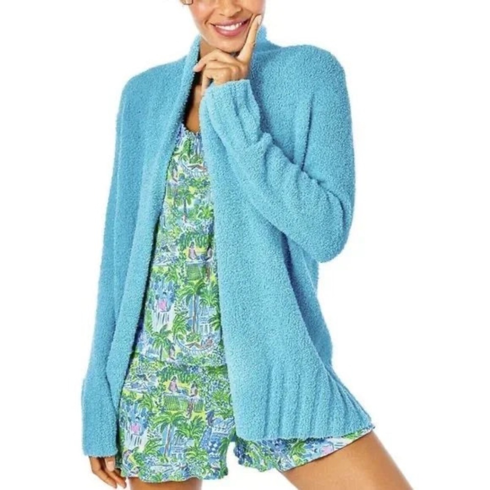 Lilly Pulitzer light blue Basia long cardigan size M